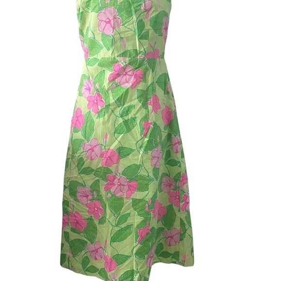Vintage Lily Pulitzer Sabrina Pink and Pistachio green strapless dress - Picture 2 of 10